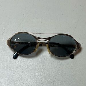 CAZAL Vintage Retro Made in Germany Gold Schwartz Oval Sunglasses Unisex